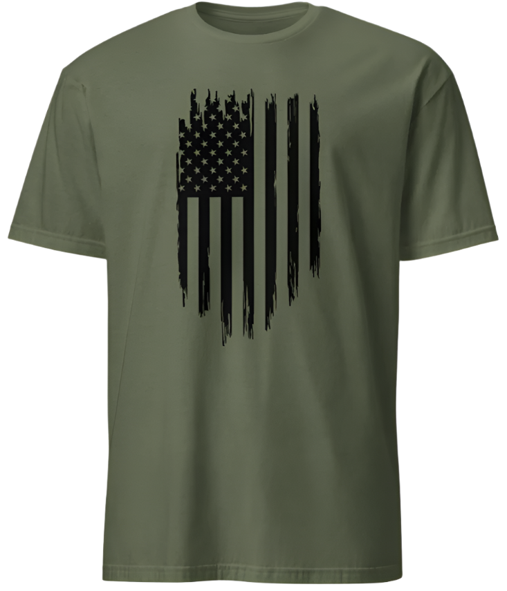 July 4th Black Distressed American Flag 02