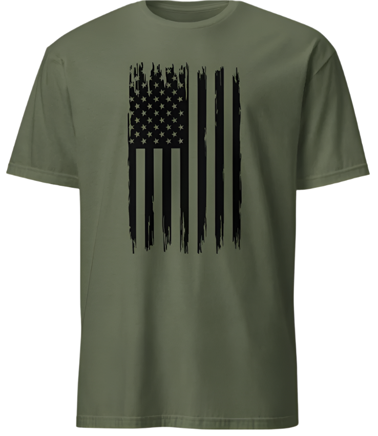 July 4th Black Distressed American Flag 03