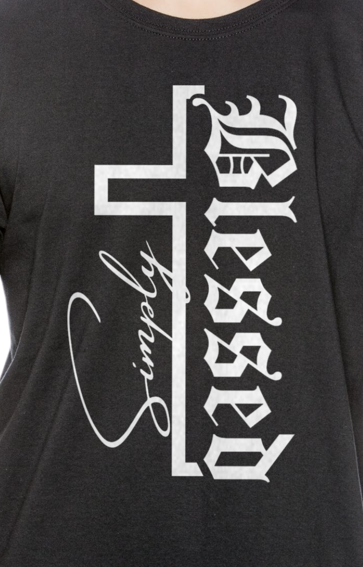 SIMPLY BLESSED! (white print)