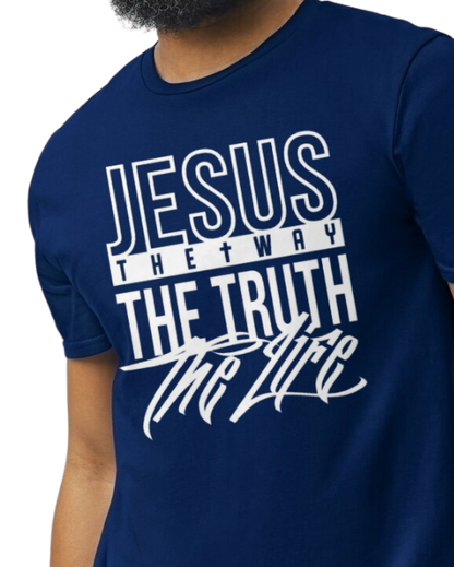 JESUS THE WAY THE TRUTH THE LIFE (white print)