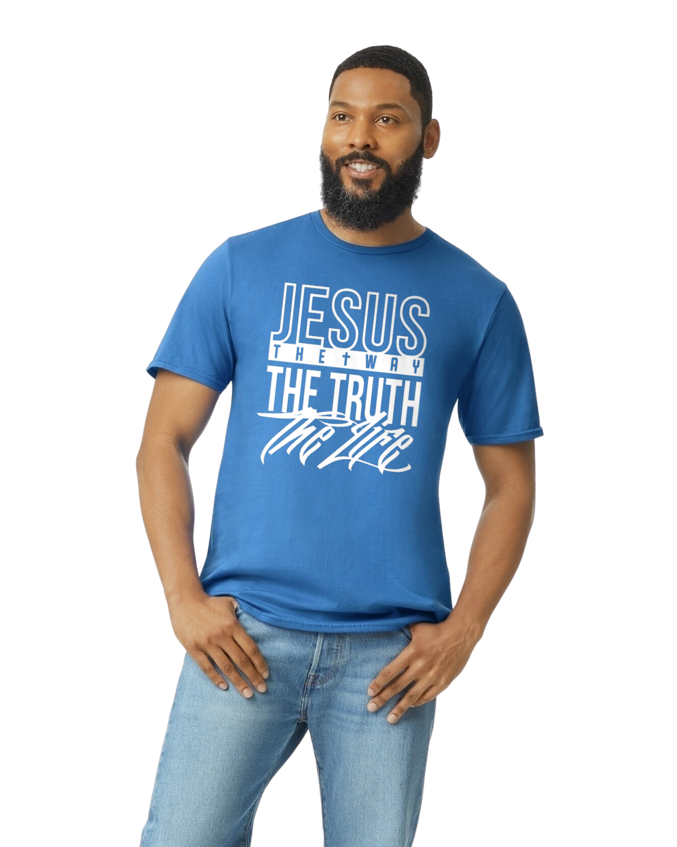 JESUS THE WAY THE TRUTH THE LIFE (white print)