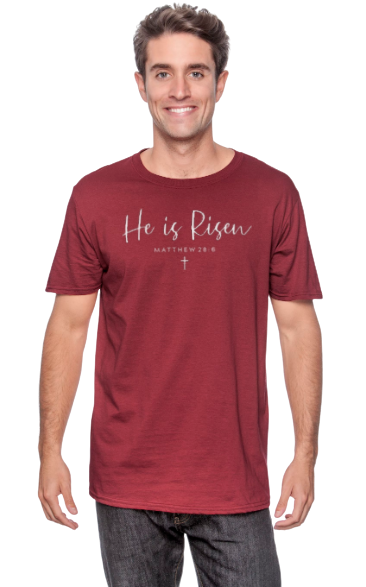 HE IS RISEN (white print)