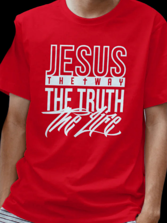 JESUS THE WAY THE TRUTH THE LIFE (white print)